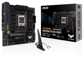 Материнская плата mATX ASUS TUF GAMING B650M-PLUS WIFI (AM5, AMD B650, 4*DDR5 (6400), 4*SATA 6G RAID, 2*M.2, 3*PCIE, 2.5Glan, WiFi, BT, HDMI, DP, USB